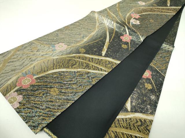 平和屋着物▼六通柄袋帯　舞桜　金銀糸　引箔　正絹　逸品　DABJ8158ps
