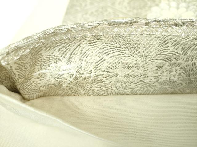 平和屋着物▼袋帯　プラチナ螺鈿　九百織　鳳凰花文　金銀糸　正絹　逸品　DABJ8169ps
