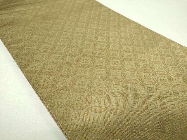 平和屋着物▼極上　両面　太鼓柄袋帯　金華山織　笹竹花文　金糸　正絹　逸品　未使用　DABJ8173ps