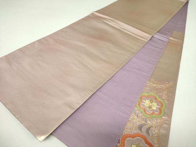 平和屋着物▼太鼓柄袋帯　駒刺繍　総刺繍　花唐草文　金糸　正絹　逸品　DABJ8184ps