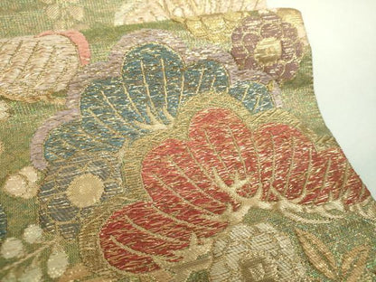 平和屋着物▼六通柄袋帯　藤花房　梅松文　金糸　正絹　逸品　DABJ8186ps
