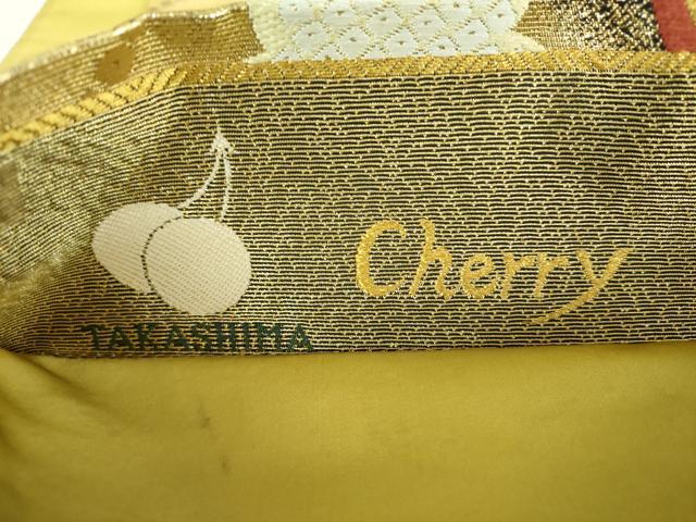 平和屋着物▼六通柄袋帯　唐織　七宝花文　舞桜　金銀糸　正絹　逸品　DABJ8190ps