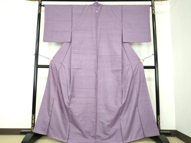 平和屋着物●上質な紬　色無地　鳩羽色　正絹　逸品　DABJ8238ps
