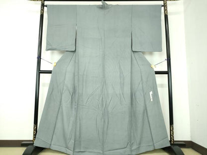 平和屋着物●二代目　川村久太郎　江戸小紋　万筋　濃紺色×灰色　正絹　逸品　DABJ8243ps