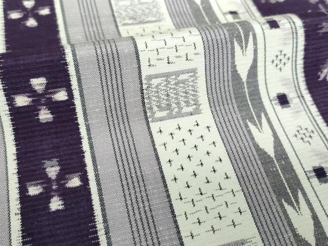 平和屋着物●上質な紬　花唐草間道　正絹　逸品　DABJ8244ps