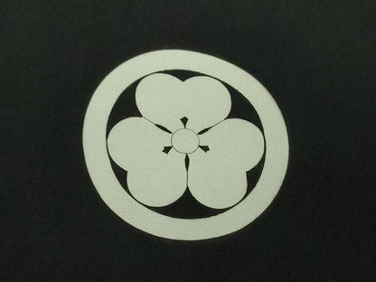 平和屋着物●男性　黒紋付　正絹　逸品　DABJ8247ps