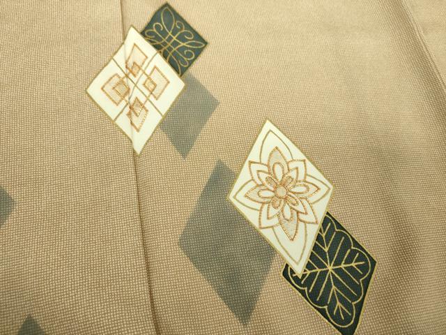 平和屋着物●訪問着　駒刺繍　花菱文　金彩　正絹　逸品　DABJ8248ps