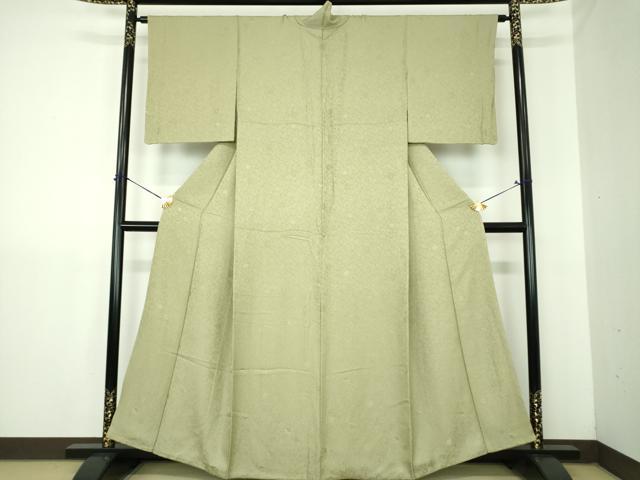 平和屋着物●上質な色無地　花唐草地紋　鶸茶色　やまと誂製　正絹　逸品　DABJ8249ps