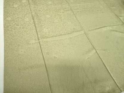 平和屋着物●上質な色無地　花唐草地紋　鶸茶色　やまと誂製　正絹　逸品　DABJ8249ps
