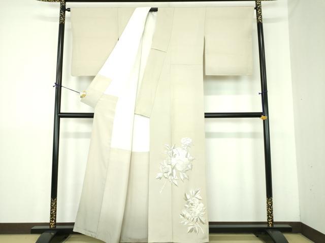 平和屋着物●豪華色留袖　総刺繍　牡丹文　金銀糸　正絹　逸品　DABJ8250ps