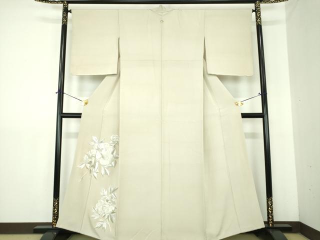 平和屋着物●豪華色留袖　総刺繍　牡丹文　金銀糸　正絹　逸品　DABJ8250ps