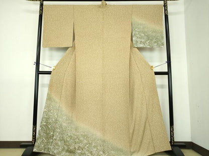 平和屋着物●訪問着　草葉文　暈し染め　正絹　逸品　DABJ8252ps