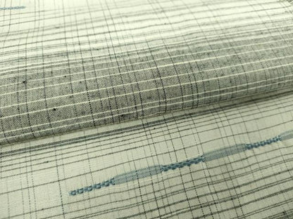 平和屋着物●上質な紬　めがね織　横段文　正絹　逸品　DABJ8255ps