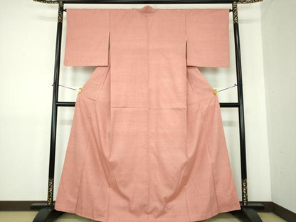 平和屋着物●結城紬　色無地　宍色　正絹　逸品　未使用　DABJ8258ps