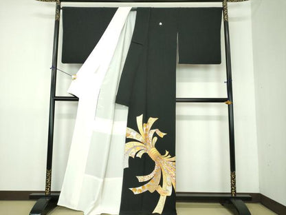 平和屋着物●金彩友禅　卓越技能者・名工・和田光正　黒留袖　束ね熨斗宝尽くし花文　金銀彩　正絹　逸品　DABJ8259ps