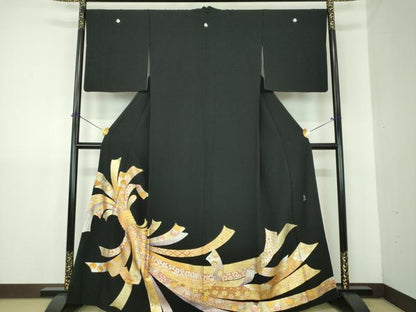 平和屋着物●金彩友禅　卓越技能者・名工・和田光正　黒留袖　束ね熨斗宝尽くし花文　金銀彩　正絹　逸品　DABJ8259ps