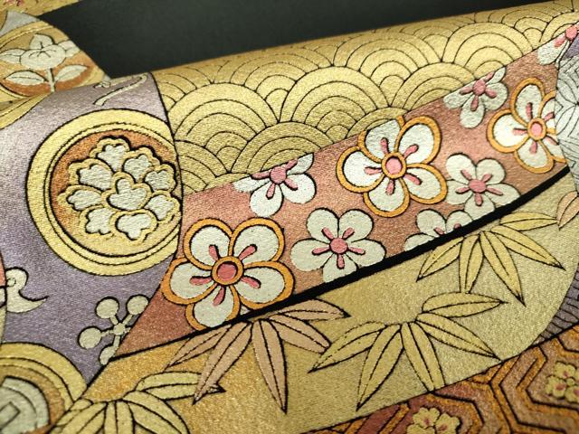 平和屋着物●金彩友禅　卓越技能者・名工・和田光正　黒留袖　束ね熨斗宝尽くし花文　金銀彩　正絹　逸品　DABJ8259ps