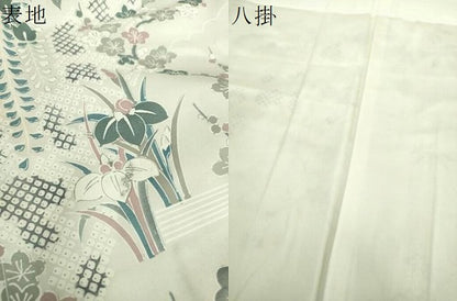 平和屋着物●本場染大島紬　松竹梅　雲取り花文　正絹　逸品　DABJ8262ps
