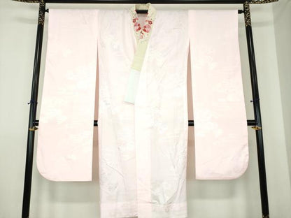 平和屋着物●振袖用長襦袢　無双仕立て　半衿刺繍　霞花地紋　洗える着物　DABJ8264ps