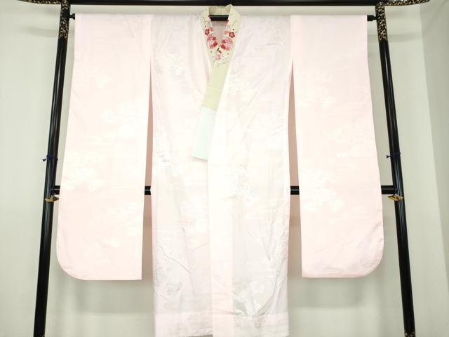 平和屋着物●振袖用長襦袢　無双仕立て　半衿刺繍　霞花地紋　洗える着物　DABJ8264ps