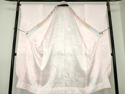 平和屋着物●振袖用長襦袢　無双仕立て　半衿刺繍　霞花地紋　洗える着物　DABJ8264ps