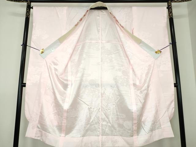 平和屋着物●振袖用長襦袢　無双仕立て　半衿刺繍　霞花地紋　洗える着物　DABJ8264ps