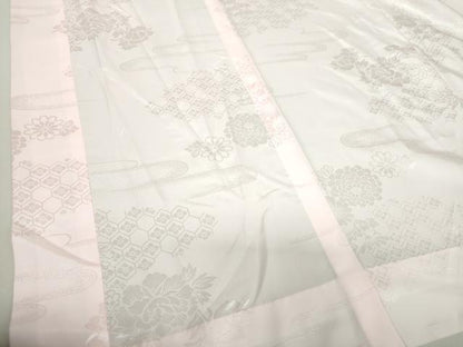 平和屋着物●振袖用長襦袢　無双仕立て　半衿刺繍　霞花地紋　洗える着物　DABJ8264ps