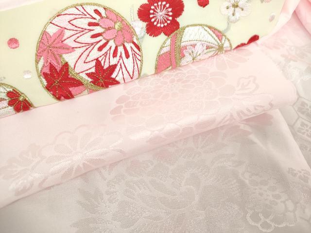 平和屋着物●振袖用長襦袢　無双仕立て　半衿刺繍　霞花地紋　洗える着物　DABJ8264ps