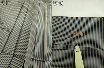 平和屋着物●男性　行灯袴　縞　正絹　逸品　DABJ8270ps