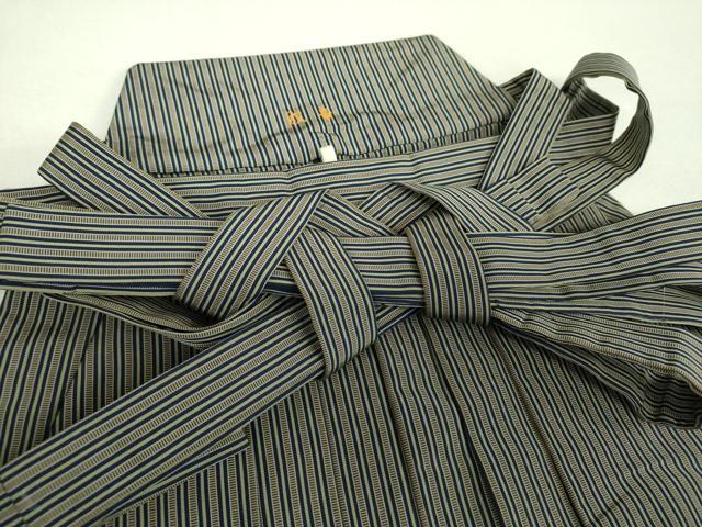 平和屋着物●男性　行灯袴　縞　正絹　逸品　DABJ8270ps