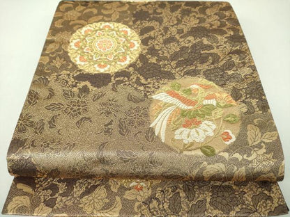 平和屋着物▼六通柄袋帯　美しき憧れ　金糸　正絹　逸品　DABJ8291ps