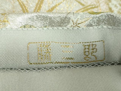 平和屋着物▼伝統工芸士　平田藤三郎　六通柄袋帯　紹巴　道長花文　金銀糸　正絹　逸品　DABJ8294ps