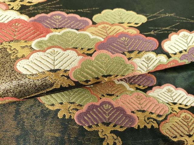平和屋着物▼六通柄袋帯　唐織　松文　金糸　引箔　正絹　逸品　DABJ8296ps