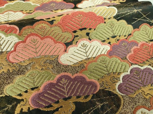 平和屋着物▼六通柄袋帯　唐織　松文　金糸　引箔　正絹　逸品　DABJ8296ps