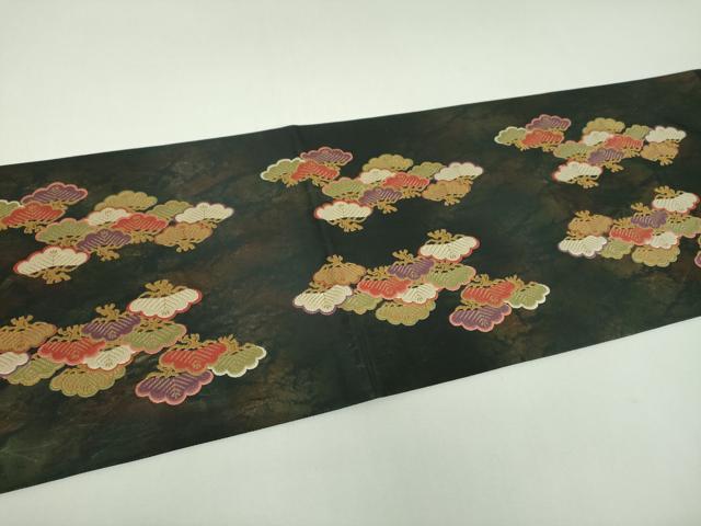 平和屋着物▼六通柄袋帯　唐織　松文　金糸　引箔　正絹　逸品　DABJ8296ps