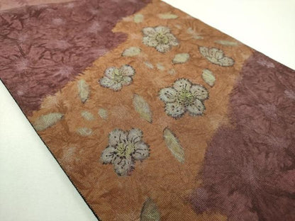 平和屋着物▼太鼓柄袋帯　紙布　舞桜　正絹　逸品　DABJ8314ps