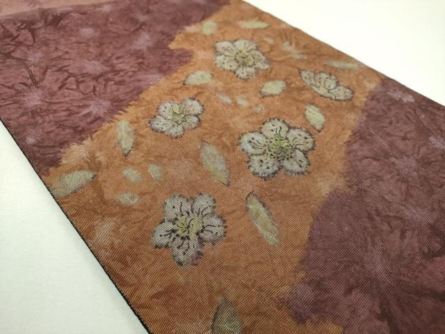 平和屋着物▼太鼓柄袋帯　紙布　舞桜　正絹　逸品　DABJ8314ps