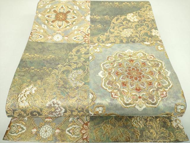 平和屋着物▼六通柄袋帯　天井寿華文　金銀糸　引箔　正絹　逸品　DABJ8350ps