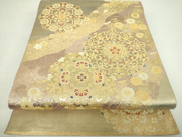 平和屋着物▼六通柄袋帯　平安宝飾華文　金糸　正絹　逸品　DABJ8371ps