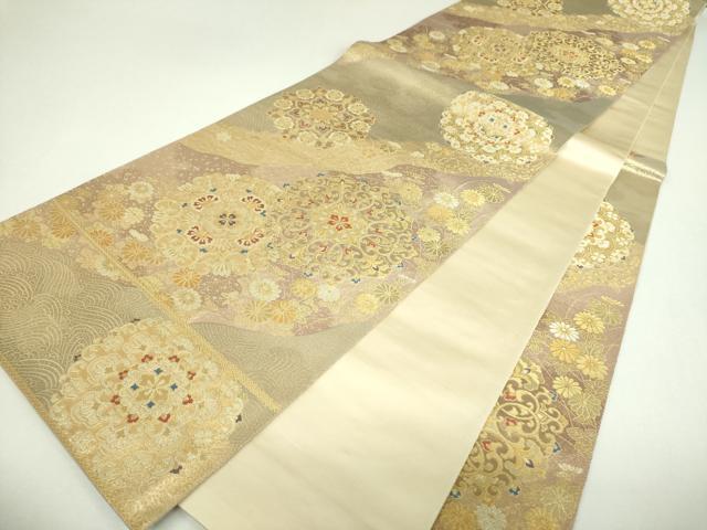 平和屋着物▼六通柄袋帯　平安宝飾華文　金糸　正絹　逸品　DABJ8371ps
