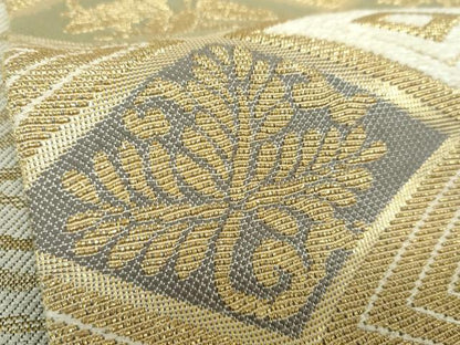 平和屋着物▼極上　両面　全通柄袋帯　金飾彩　モール　松竹梅　金糸　正絹　逸品　DABJ8386ps