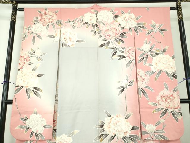 平和屋着物●豪華振袖　作家物　枝花文　暈し染め　金彩　正絹　逸品　DABJ8395ps