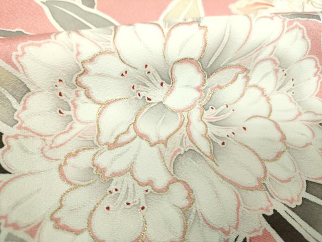 平和屋着物●豪華振袖　作家物　枝花文　暈し染め　金彩　正絹　逸品　DABJ8395ps