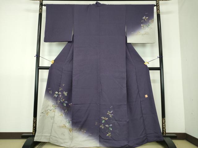 平和屋着物●和紙染染色作家・植村彩弘　訪問着　枝花文　暈し染め　金彩　やまと誂製　正絹　逸品　DABJ8396ps