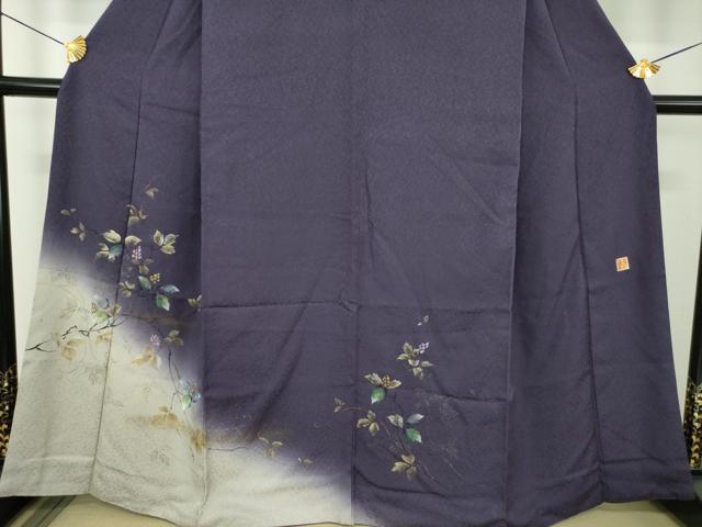 平和屋着物●和紙染染色作家・植村彩弘　訪問着　枝花文　暈し染め　金彩　やまと誂製　正絹　逸品　DABJ8396ps