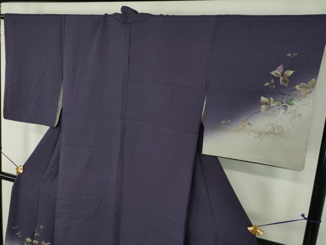 平和屋着物●和紙染染色作家・植村彩弘　訪問着　枝花文　暈し染め　金彩　やまと誂製　正絹　逸品　DABJ8396ps