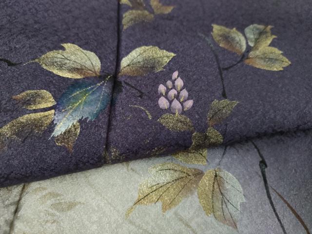 平和屋着物●和紙染染色作家・植村彩弘　訪問着　枝花文　暈し染め　金彩　やまと誂製　正絹　逸品　DABJ8396ps