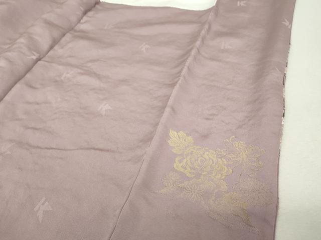 平和屋着物●訪問着　寿光織　枝垂れ桜　風景文　金糸　正絹　逸品　DABJ8397ps
