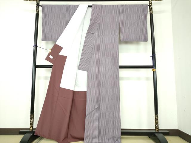 平和屋着物●洗える最高級着物　＜英＞はなぶさ謹製　小紋　変わり縞　逸品　DABJ8403ps