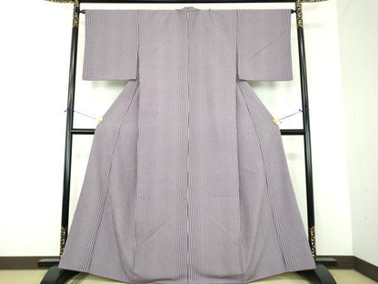 平和屋着物●洗える最高級着物　＜英＞はなぶさ謹製　小紋　変わり縞　逸品　DABJ8403ps